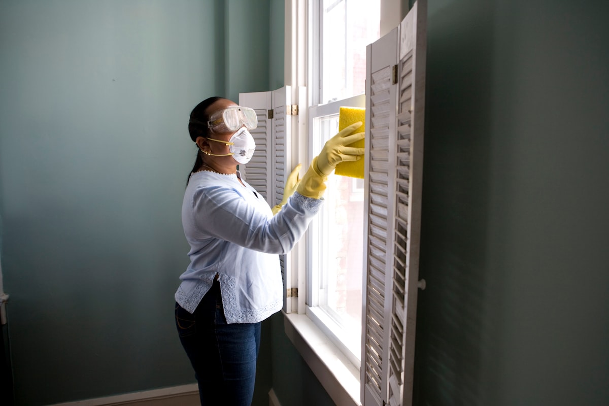 Yase Cleaning Services professional performing detailed window cleaning